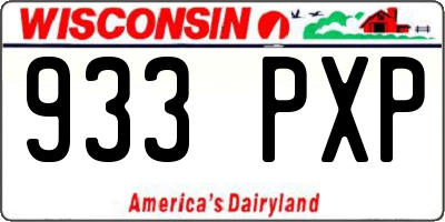 WI license plate 933PXP