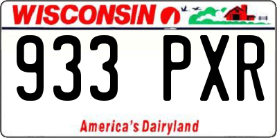WI license plate 933PXR
