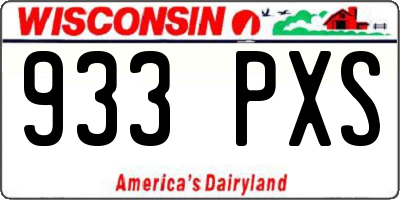 WI license plate 933PXS