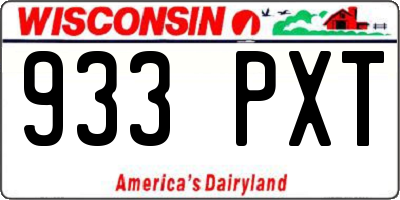 WI license plate 933PXT
