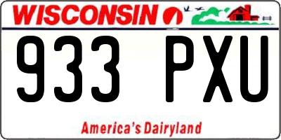 WI license plate 933PXU