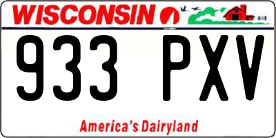 WI license plate 933PXV