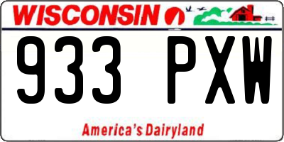 WI license plate 933PXW