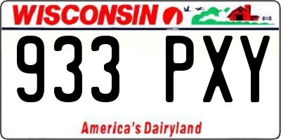 WI license plate 933PXY