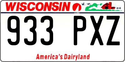 WI license plate 933PXZ