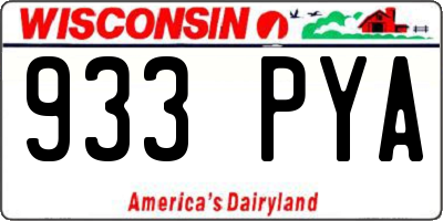 WI license plate 933PYA