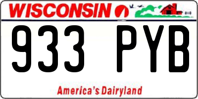 WI license plate 933PYB