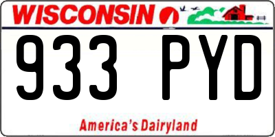 WI license plate 933PYD
