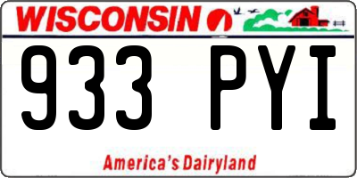 WI license plate 933PYI