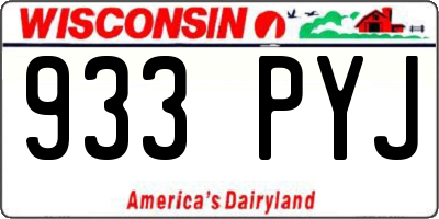WI license plate 933PYJ