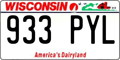 WI license plate 933PYL