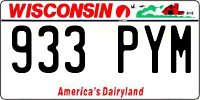 WI license plate 933PYM