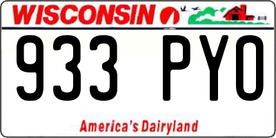 WI license plate 933PYO