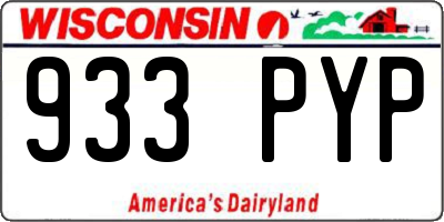 WI license plate 933PYP