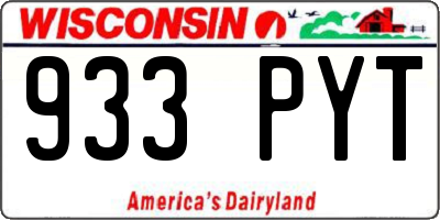 WI license plate 933PYT