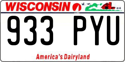 WI license plate 933PYU