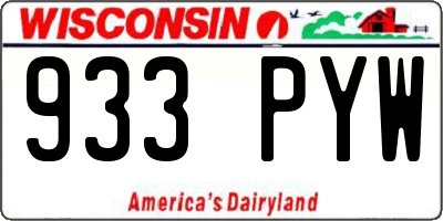 WI license plate 933PYW