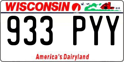WI license plate 933PYY