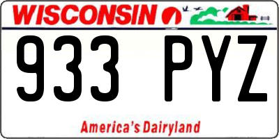 WI license plate 933PYZ