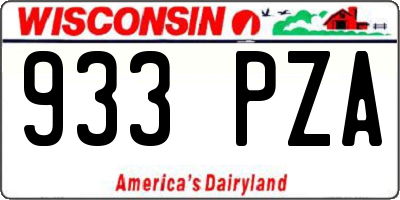 WI license plate 933PZA