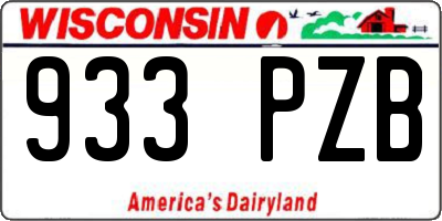 WI license plate 933PZB