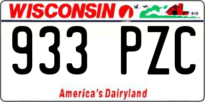 WI license plate 933PZC