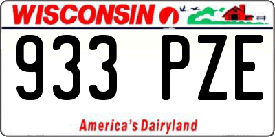 WI license plate 933PZE