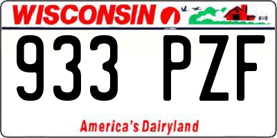 WI license plate 933PZF