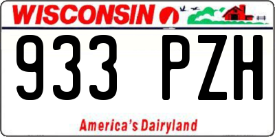 WI license plate 933PZH