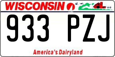 WI license plate 933PZJ