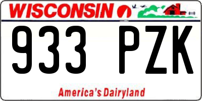 WI license plate 933PZK