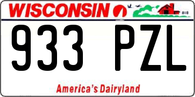 WI license plate 933PZL
