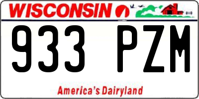 WI license plate 933PZM