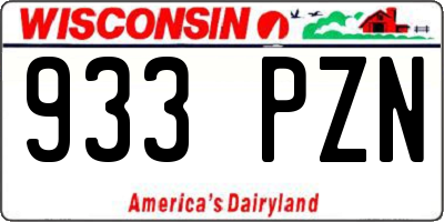 WI license plate 933PZN