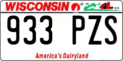 WI license plate 933PZS