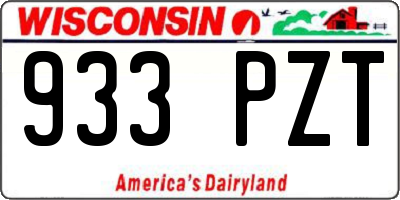 WI license plate 933PZT
