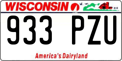 WI license plate 933PZU