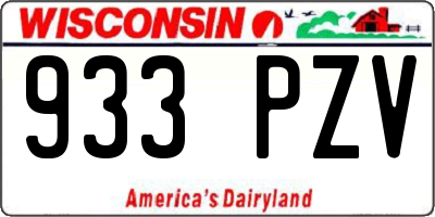 WI license plate 933PZV