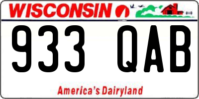 WI license plate 933QAB