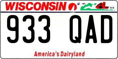 WI license plate 933QAD