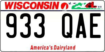 WI license plate 933QAE