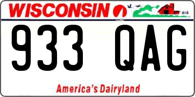 WI license plate 933QAG