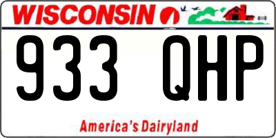 WI license plate 933QHP