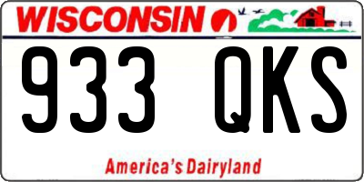 WI license plate 933QKS