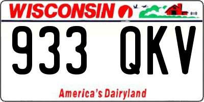 WI license plate 933QKV