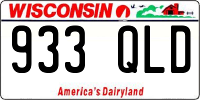 WI license plate 933QLD