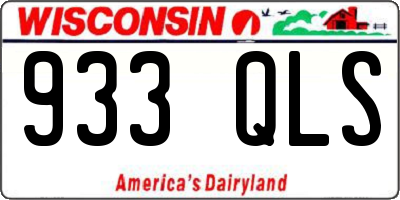 WI license plate 933QLS