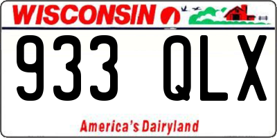 WI license plate 933QLX
