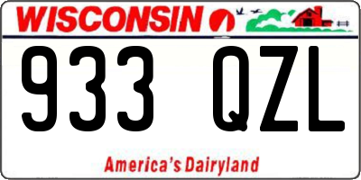 WI license plate 933QZL