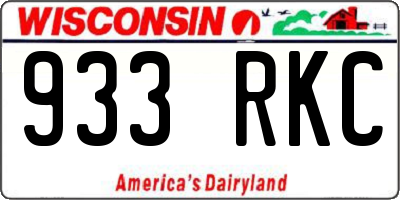 WI license plate 933RKC
